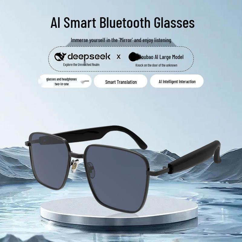AI Bluetooth Translator Glasses: Next-Gen Sports Sunglasses with Smart Music Playback and Call Functionality.