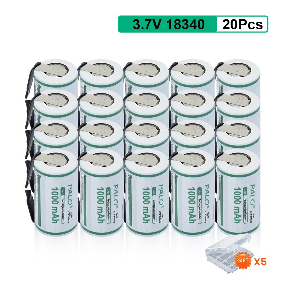 PALO 18350 Lithium Battery 3.7V Rechargeable Li-ion 18350 Cells With Nickel Sheet for Electric Flashlight Toothbrush