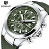 New BENYAR Men's Watches Top Brand Luxury Watch For Men Chronograph Quartz Wristwatch Clock Waterproof Leather Reloj Hombre