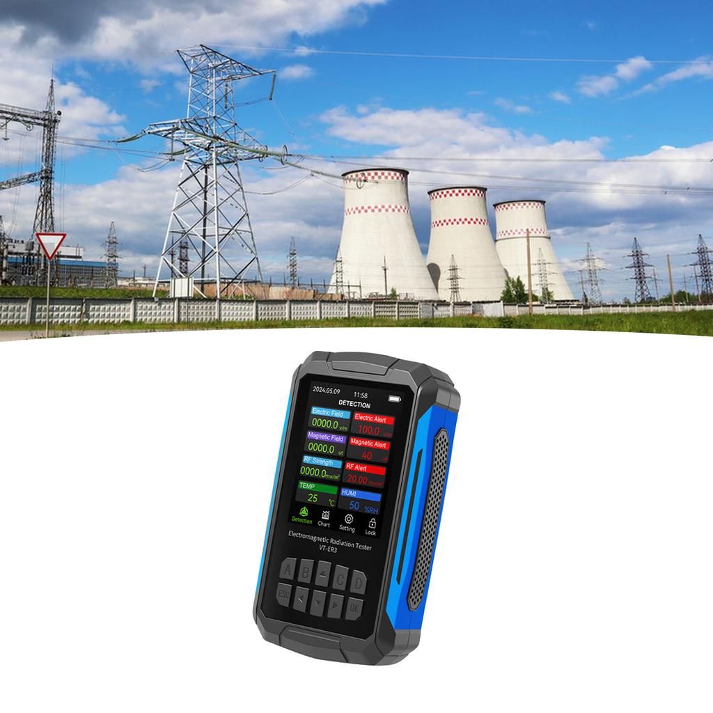 Electromagnetic Field Radiation Detector 2.8in   Color Display Rechargeable 5 in 1 Radiation Dosimeter