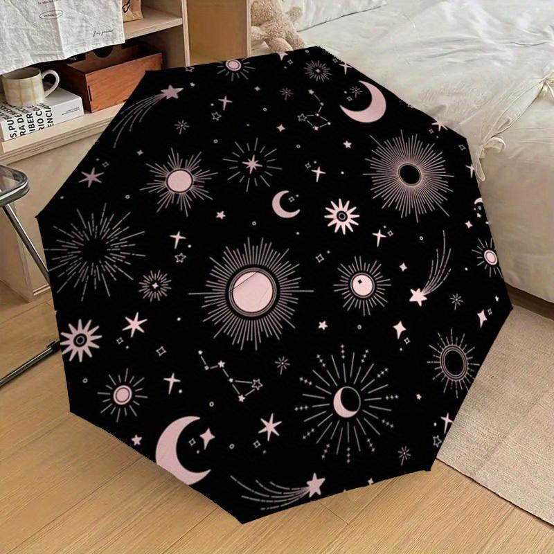 1PC MoonStars Pattern Design Umbrella,Compact Umbrella, All Season, Travel, One Touch Auto Open and Close,Christmas Gift