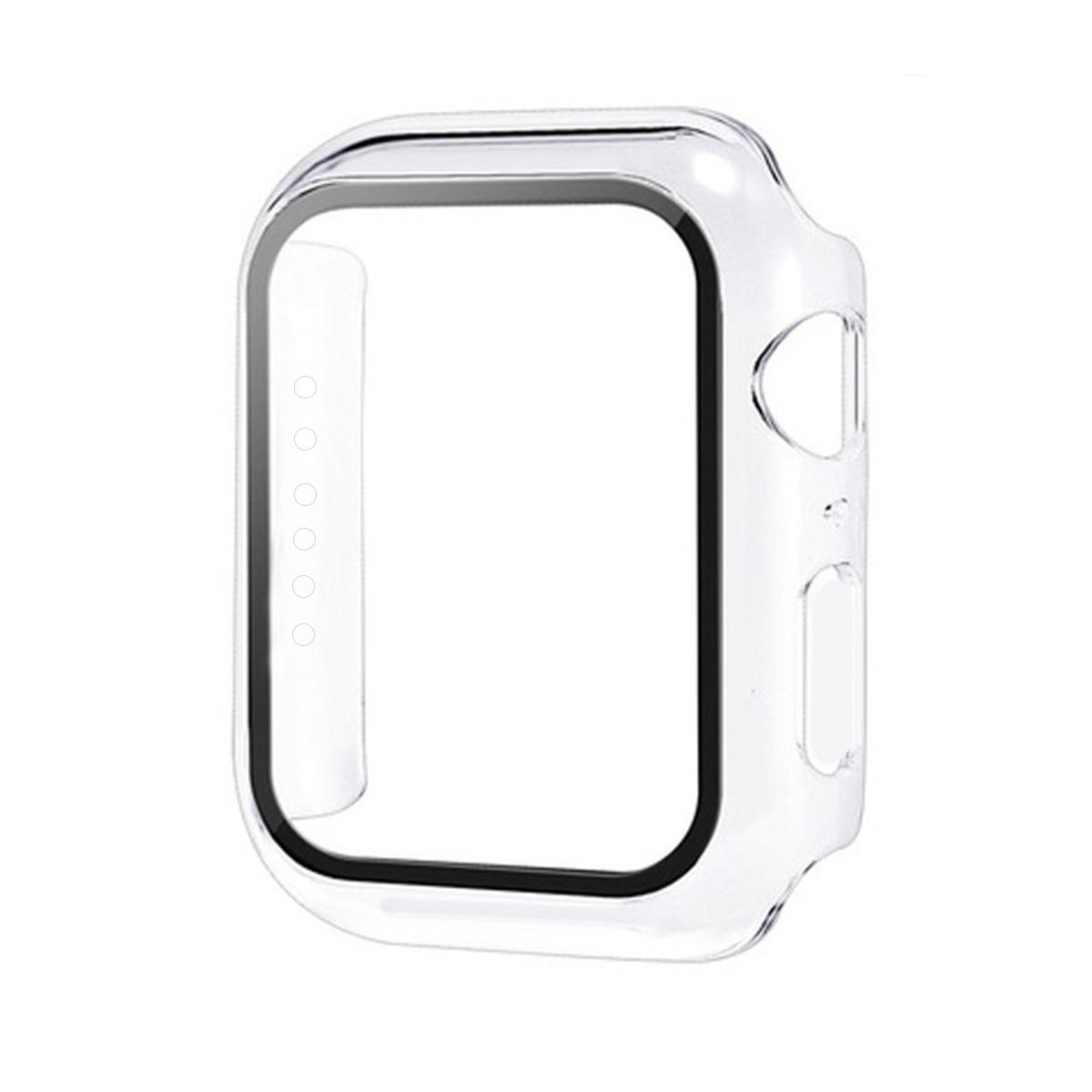 

Закаленное стекло+чехол для Apple Watch 9, 8, 41 мм, 45 мм, 42 мм, 38 мм, защитный чехол для ПК iWatch series 7, 6, 5, 4, se, 44 мм, 40 мм 38mm прозрачный