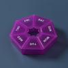 Portable one week seven compartment color transparent pill storage box seven day pill box