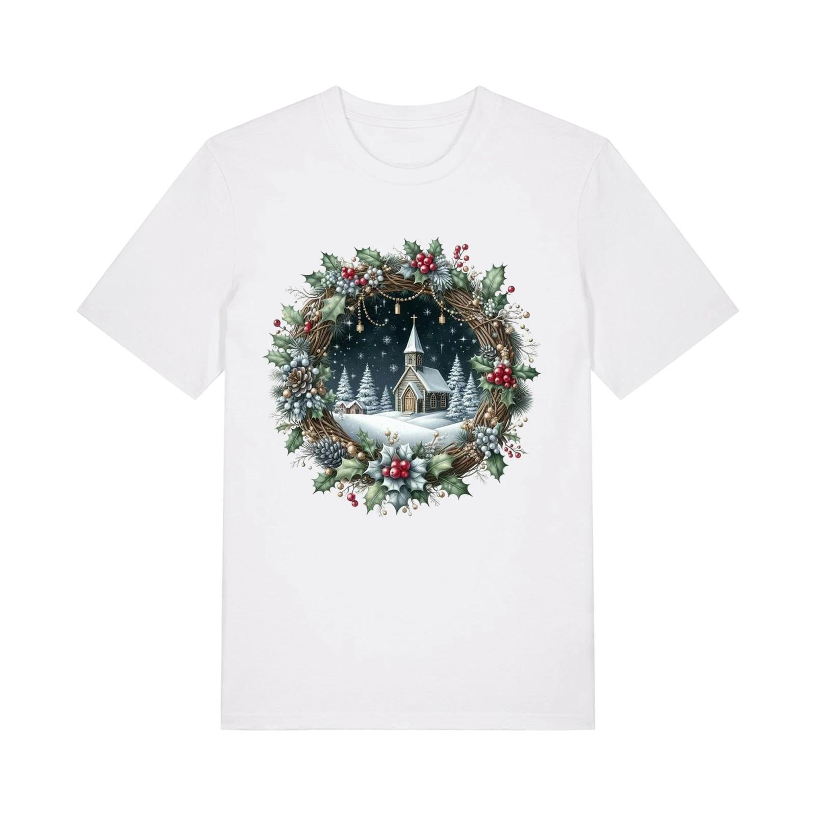 

Snowy Church - Unisex T-Shirt Secret Santa Christmas Festive Jolly Present Her S