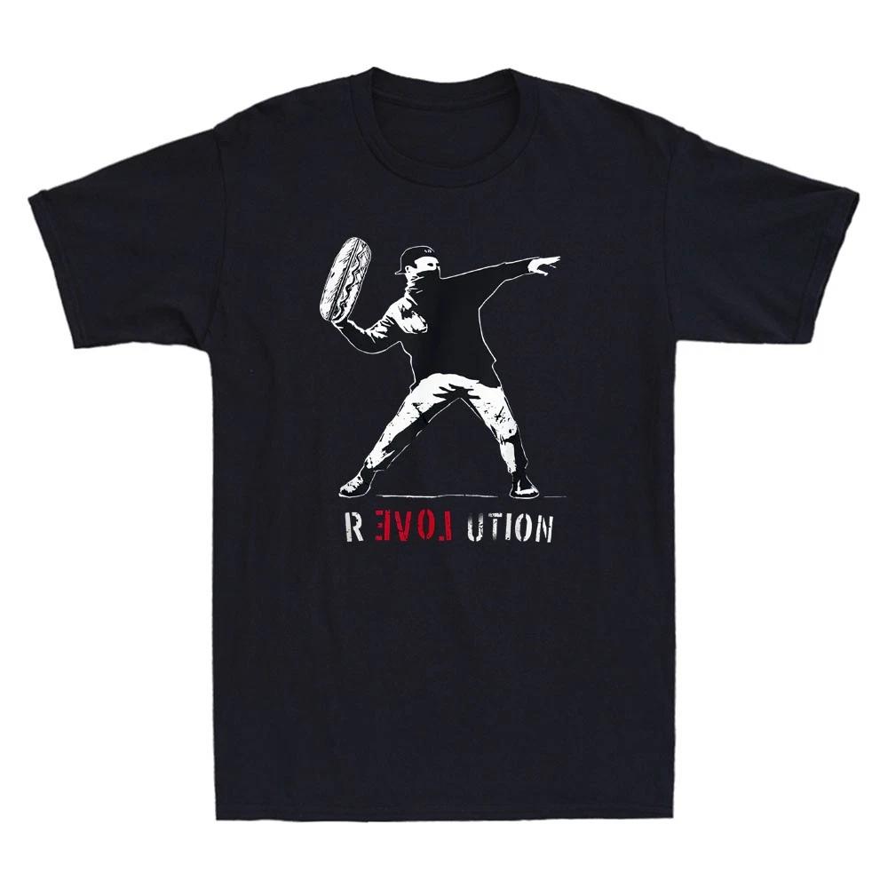 Throwing Sandwich Guy Revolution Funny Meme Vintage Men s Short Sleeve T-Shirt M