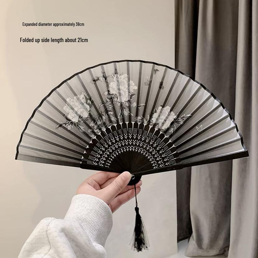 Ancient Style Bamboo Folding Fan: Classical Chinese Dancing and Photography Prop