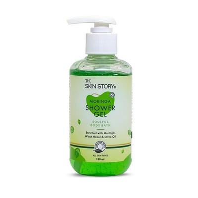The Skin Story Revitaliserande Duschgel | För Mjuk, Len & Återfuktad Hud | med Moringa & Olivolja | Antioxidantrik Parabenfri 190ml