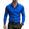 Camisa Masculina de Manga Longa para Verão Roupa Formal de Negócios Top Respirável Leve de Manga Longa para o Trabalho Diário