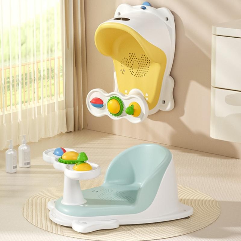Infant Bathtub Seats for Sit-Up Bathing Baby Bath Seats with Bottom Suction Cups Provides Backrest Support Easy Remove