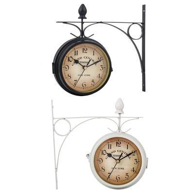 Orologio da Parete a Doppia Faccia da 5 Pollici Orologio da Appendere per Esterno Interno con Meccanismo Silenzioso Senza Ticchettio Arredamento Rustico da Fattoria