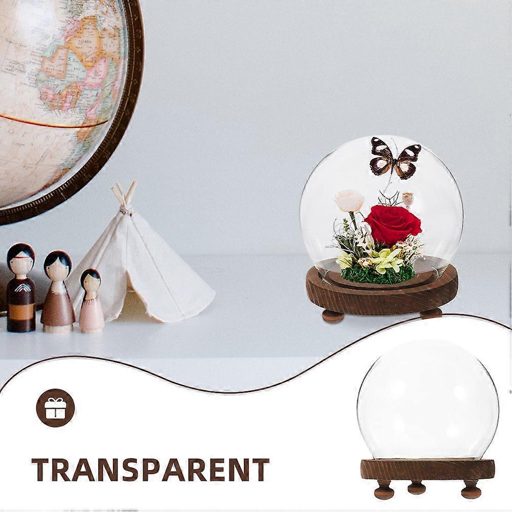 Lamp Glass Dome for Protection Clear Glass Cloche Bell Jar with Base