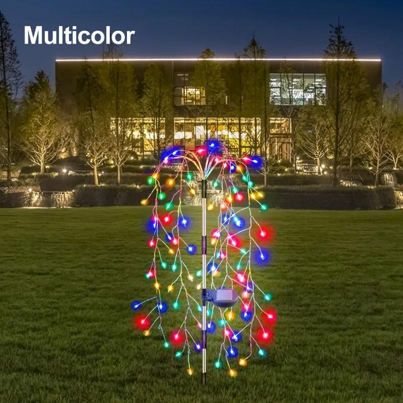 

Solar Garden Lamp Outdoor 120/200 LEDS Solar Firework Lights Waterproof 8 Modes Fairy Swaying Tree Decor for Yard Patio Christmas Multicolor 120LED Basic