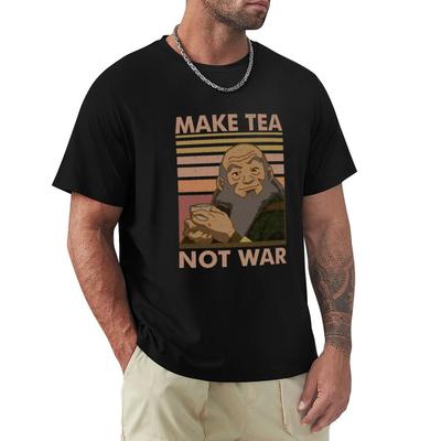 Make Tea NOT WAR Distressed TShirt Animal Prinfor Boys Graphic Shirts Plus Size Tops Heavyweight T Shirts for Men