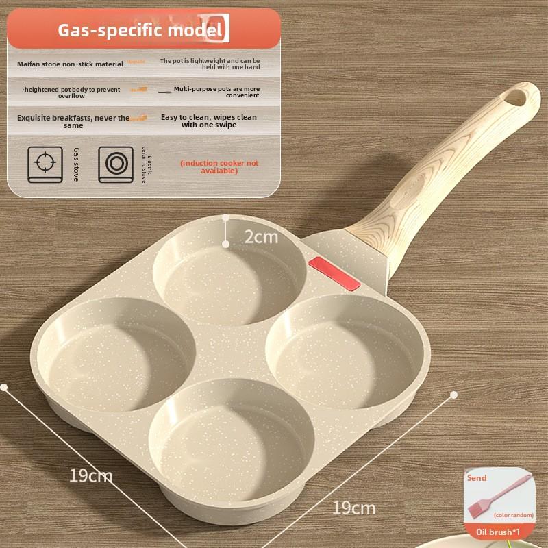 Frying Pan Household Mini Four-Hole Maifanshi Fried Egg Artifact Breakfast Fried Egg Pot Small Egg Burger Pot