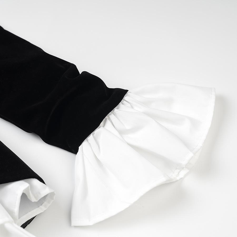 Spring 2025 Women's High-Waisted Lace-Up Two-Piece Irregular Long-Sleeve Dress