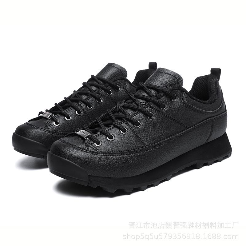 

Низкие высококачественные походные ботинки, городские уличные водонепроницаемые походные ботинки, удобная платформа, спортивная и повседневная кожаная обувь 44 чёрный