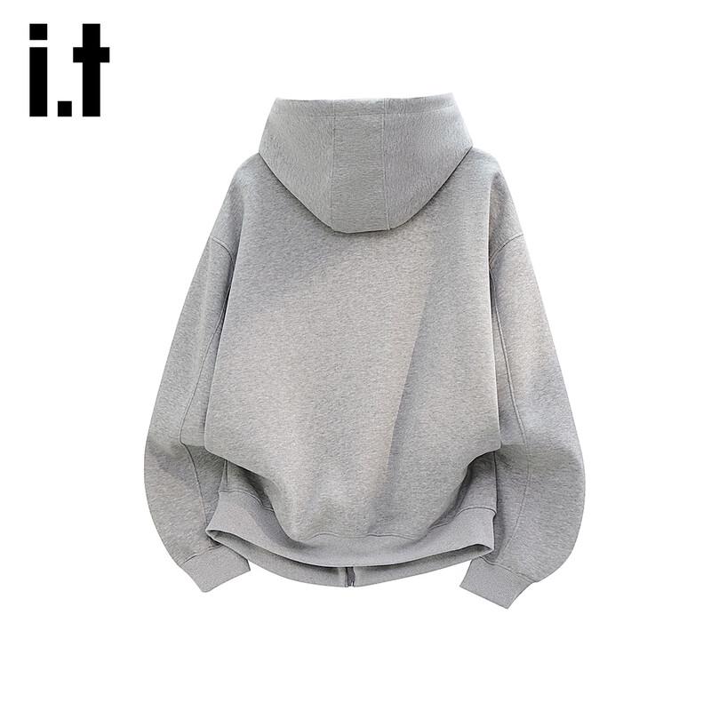 izzue Men's American-Style Mock Neck Hooded Zip-Up Hoodie