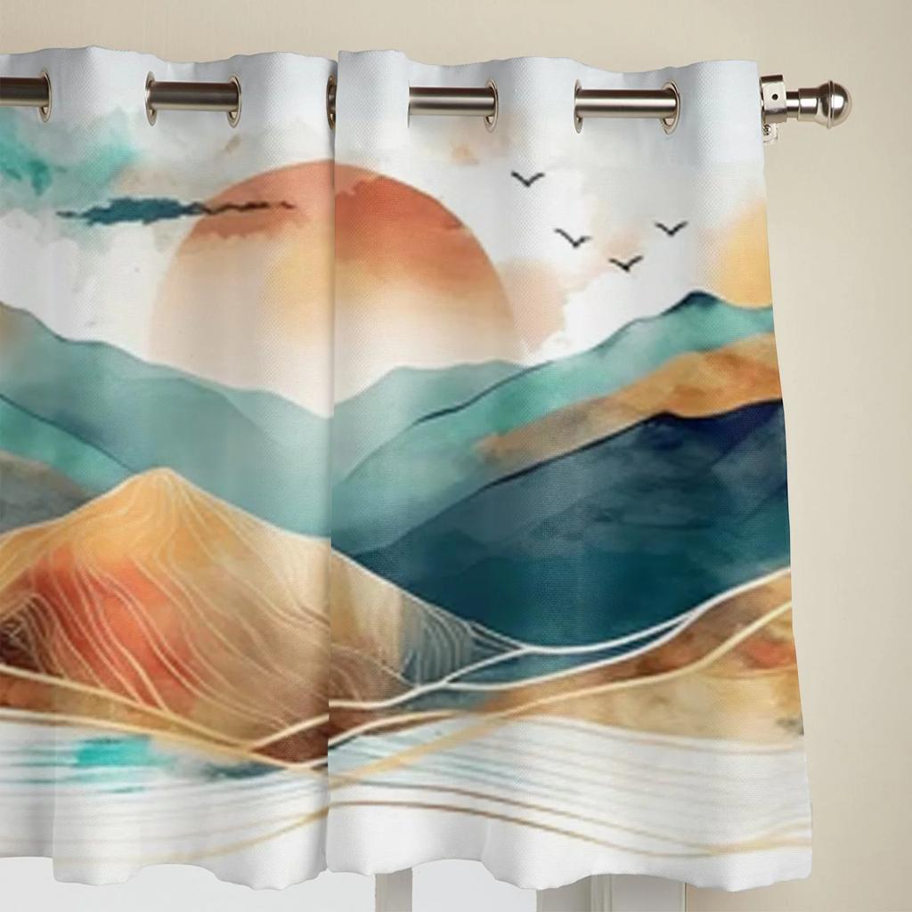 Abstrakte Berge Hohe Schattierung Fenster Vorhänge Wohnzimmer Luxus Schlafzimmer Dekor Dicke Verdunkelungsvorhänge Küchenfenster Vorhang