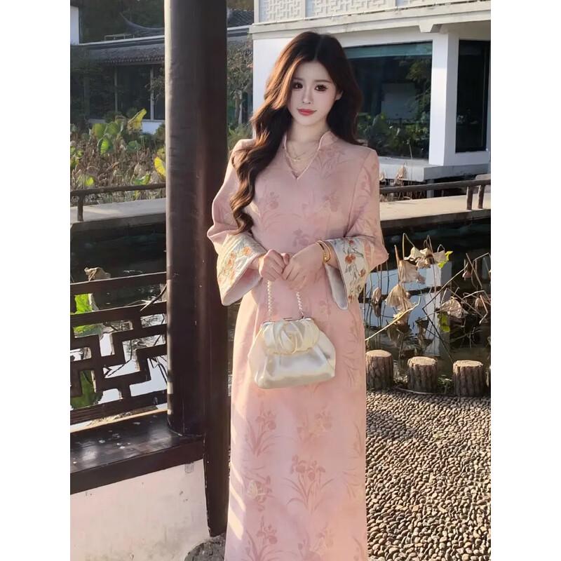 New Chinese Style Embroidered Cheongsam Dress