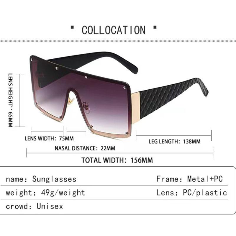 New Large Frame Joined Body Sunglasses Women Brand Designer Luxury Sun Glasses Outdoor Leisure Women Eyewear Uv400