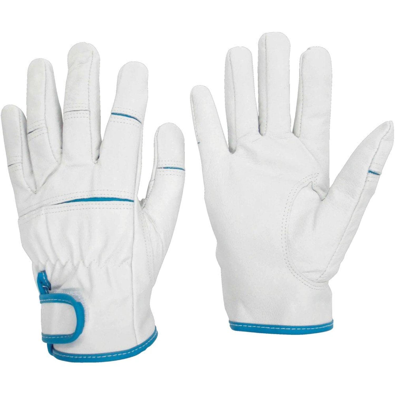 

Midori Anzen Leather Gloves Size Genuine Pigskin Leather Velcro Women s MT-550, M, MT-550-M, Gloves, Closure. синий