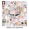 100 Ballet Ins Style Graffiti Stickers Personalized Small and Fresh Korean Guka Decorative Water Cup Computer Stickers