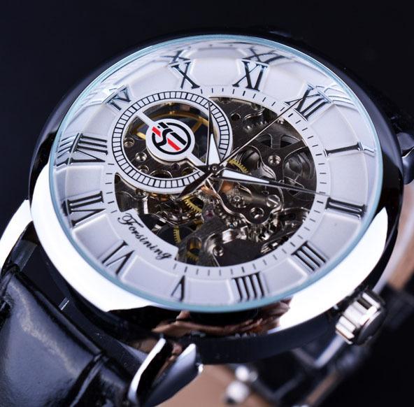 Forsining Men'S Fashion Retro Hollow Through Mechanical, Manual Mechanical Watch