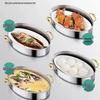 304 Stainless Steel Oval Steamer Pot, 38cm, Large Capacity, Induction Compatible, Multifunctional Steamer Basket for Fish.