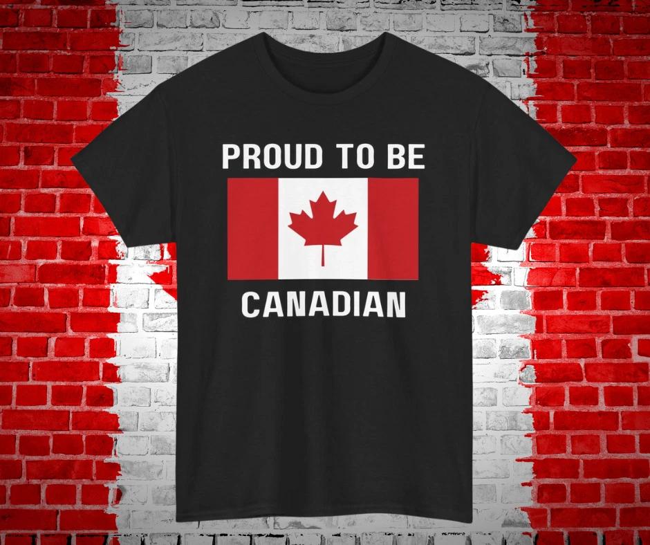 Proud to Be Canadian T-Shirt | Unisex Summer Tee, Patriotic Gift (White Text) M