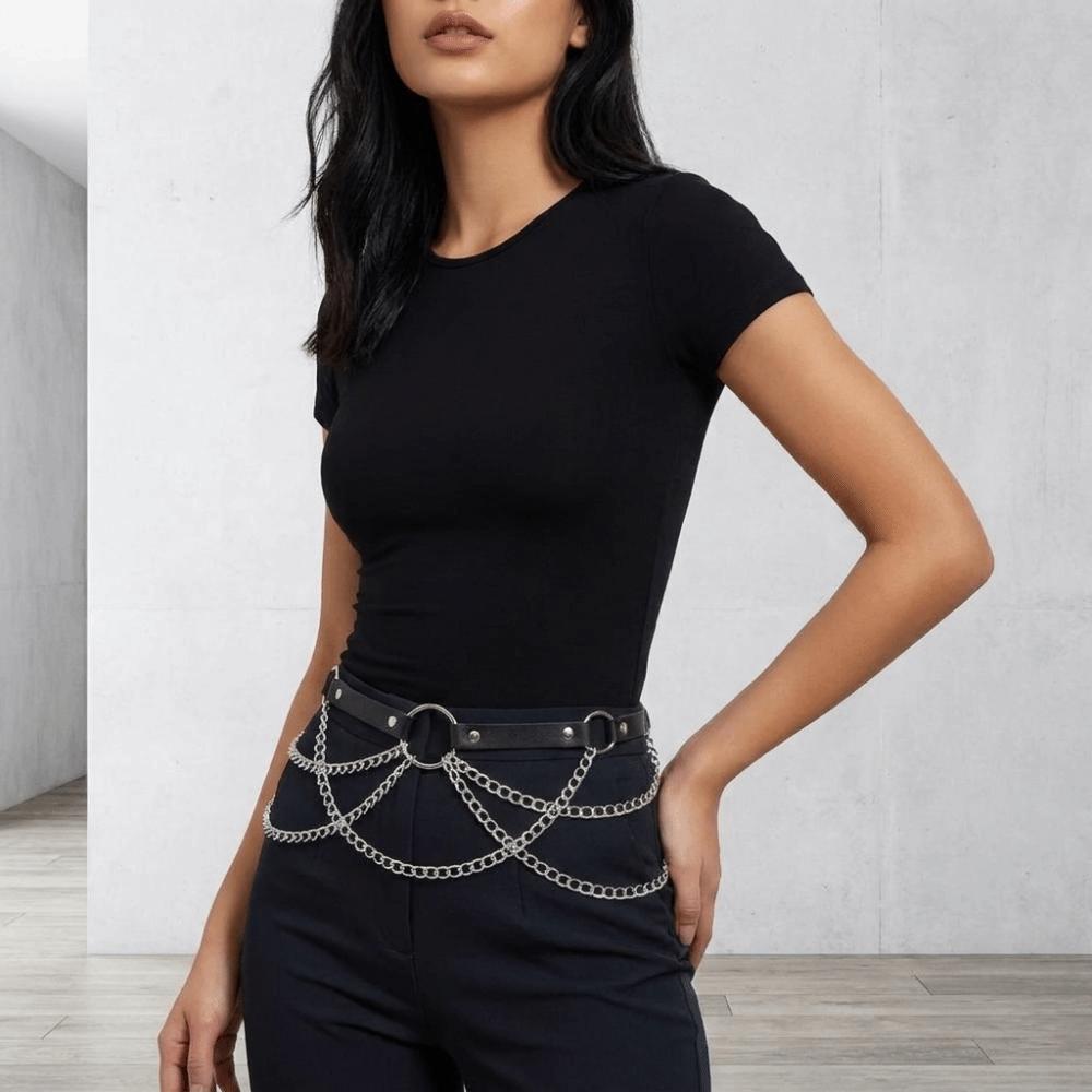 Adjustable Women Waist Chain Multi-layer Metal Waist Belts Dress Accessories