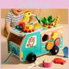 Wooden Car Farm Radish Shaped Matching Toys For Children Early Education Gift