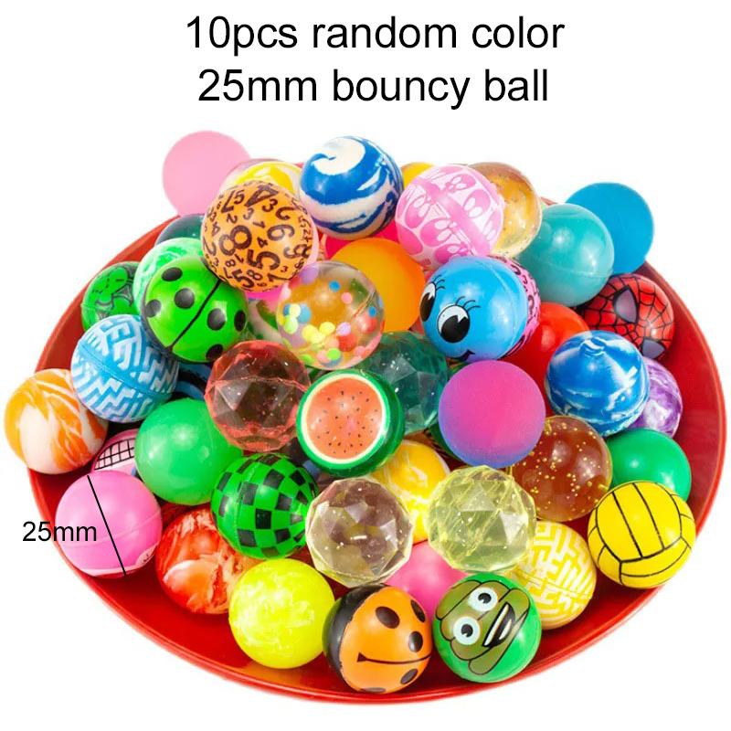 25/32mm Gummielastisk Ball Blandet Stil 10 STK Hoppeballer Barn Hoppeballer Leker Flyteball Barn Innendørs Utendørs Spill TMZ