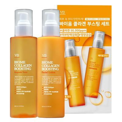 Vivas Biome Collagen Boosting Elasticity Skin 200ml + Lotion 200ml Set, 1 Set