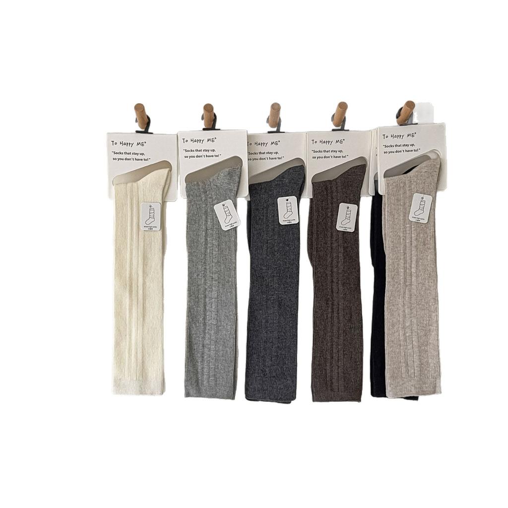 Double-needle Vertical Calf Socks for Girls, Pile Socks for Schoolgirl Style