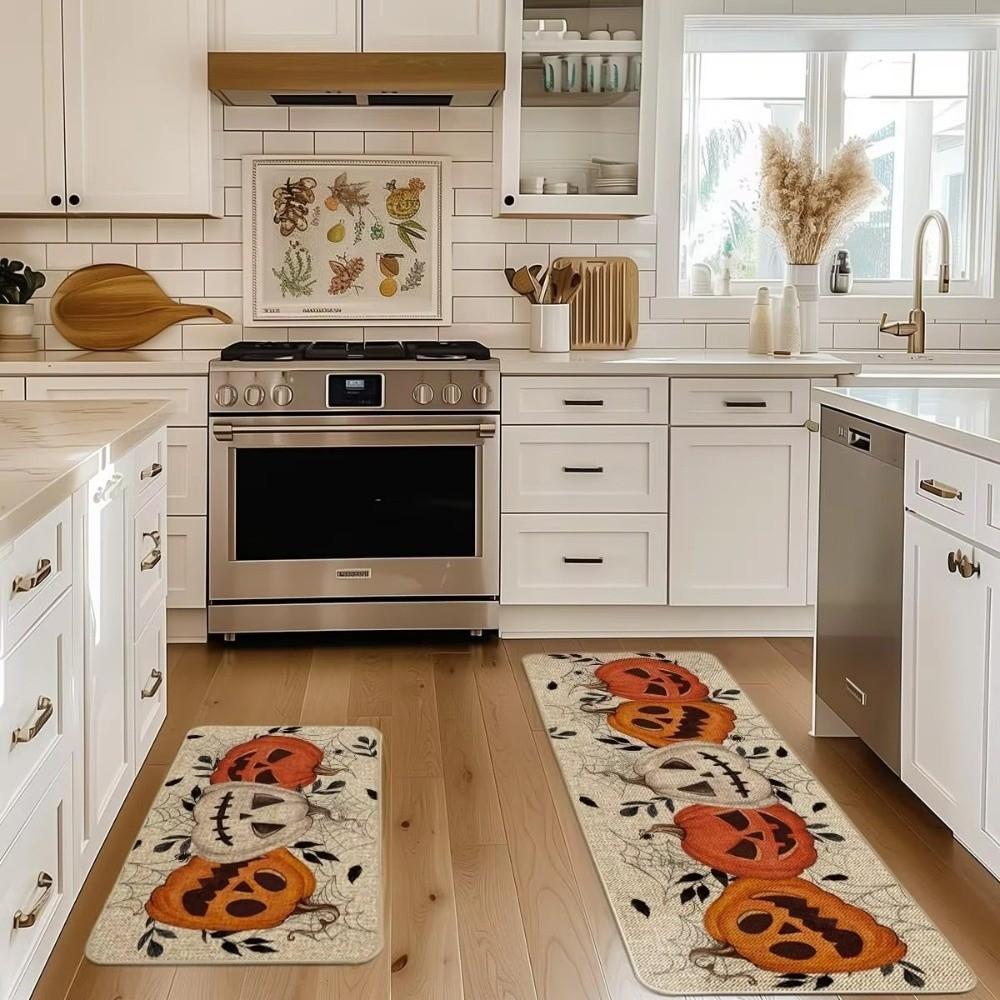Absorbent Pumpkin Door Mat Easy Clean Halloween Doormat New Ghost Carpet  for Home Decoration