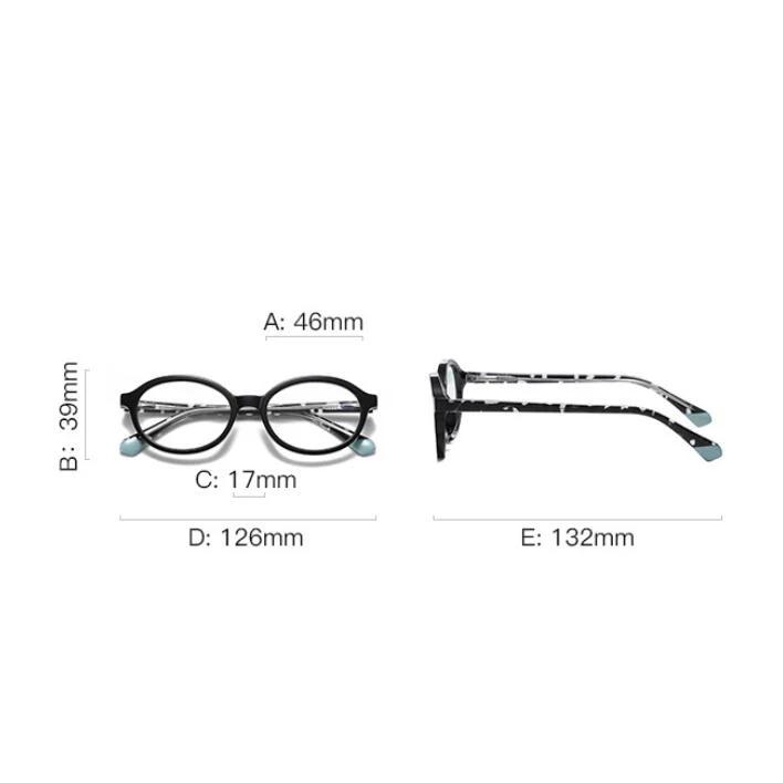 Anti Blue Rays Women Men Oval Prescription Glasses For Children Spring Hinge Short-Sight Eyewear Diopter 0 -0.5 -0.75 To -6