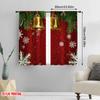 2pcs,2D Plane Printing Popular Curtain Panels Christmas Bell Snowflake Garland Polyester Easy Install (without Rod) Home Decor