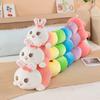 Rainbow Long Bunny Plush Pillow Large Body Pillow for Cuddling And Support Soft Stuffed Animal for Girls And Kids Gift