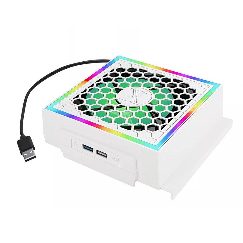LED-Kühlventilator Atmosphärenlicht 3 Gänge Einstellbar 5V 2,4A Konsolenlüfter 7 Beleuchtungsmodi Gaming-Zubehör Für Xbox Series S