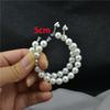 Fashion Exaggerated White Pearl Clip on Earrings Non Pierced for Women Elegant Large Trend Circle Hoop Earrings Party Jewelry