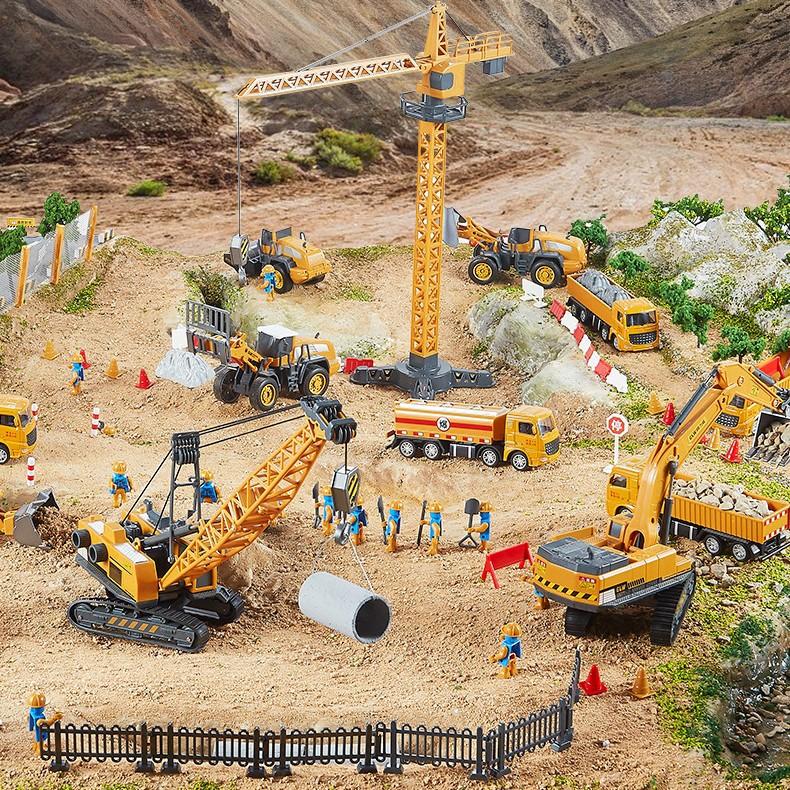 Boys Engineering Dump Truck Toy, Alloy Realistic Excavator Pull Back Truck