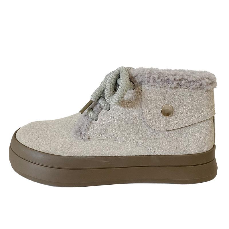 

BE-6800 fleece/high-top cotton shoes women s/fleece board shoes women s shoes 2024 new winter warm snow boots 40