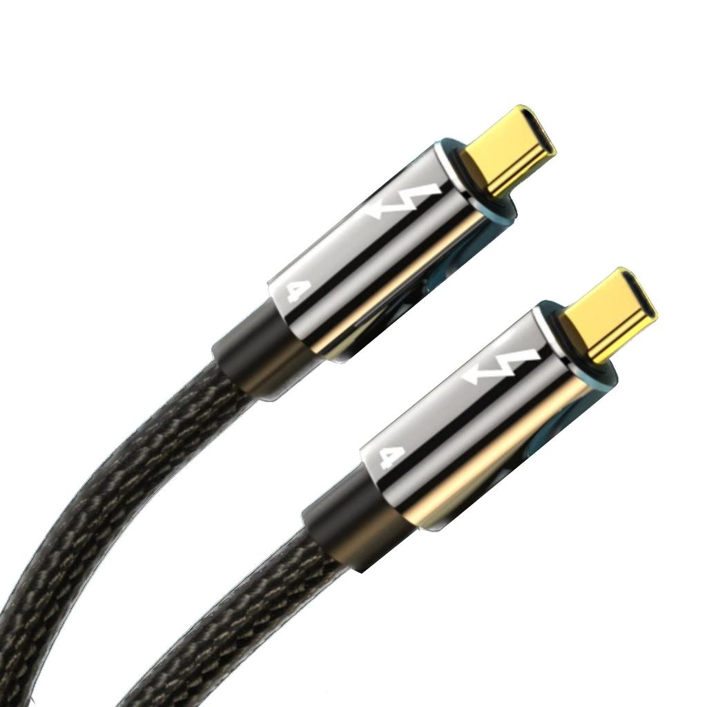 Thunderbolt 4 100W 8K 40Gbps Data USB 4 Thunderbolt 3 Backward Compatible Liability Insurance fine-R Cable, 0.8m, Output, Support, High-Speed