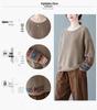 2024 Autumn/Winter Plus Size Retro Ethnic Applique Cotton Knit Women's Loose Round Neck Pullover