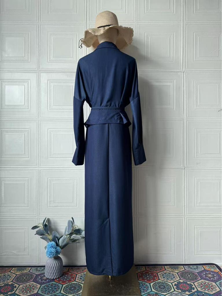 Elegant Long Sleeve Skirt Set: European & American Autumn Fashion 2025