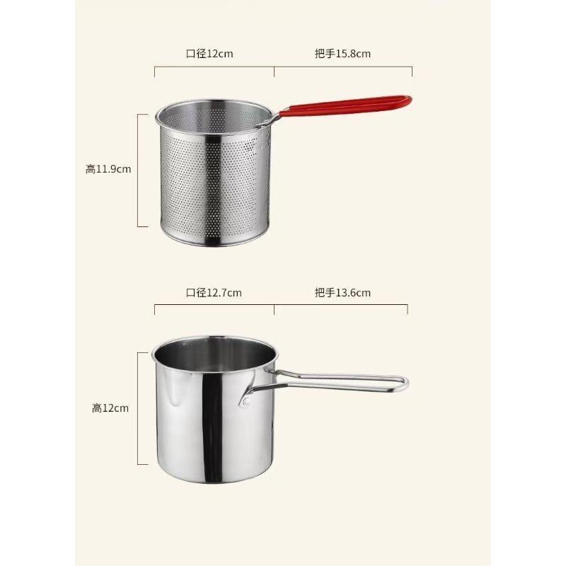 

Deep Frying Pot Kitchen Fryer With Strainer Stainless Steel Tempura Fryer Pan Fry Pot Chicken Fried Chicken Cooking Tools серебряный