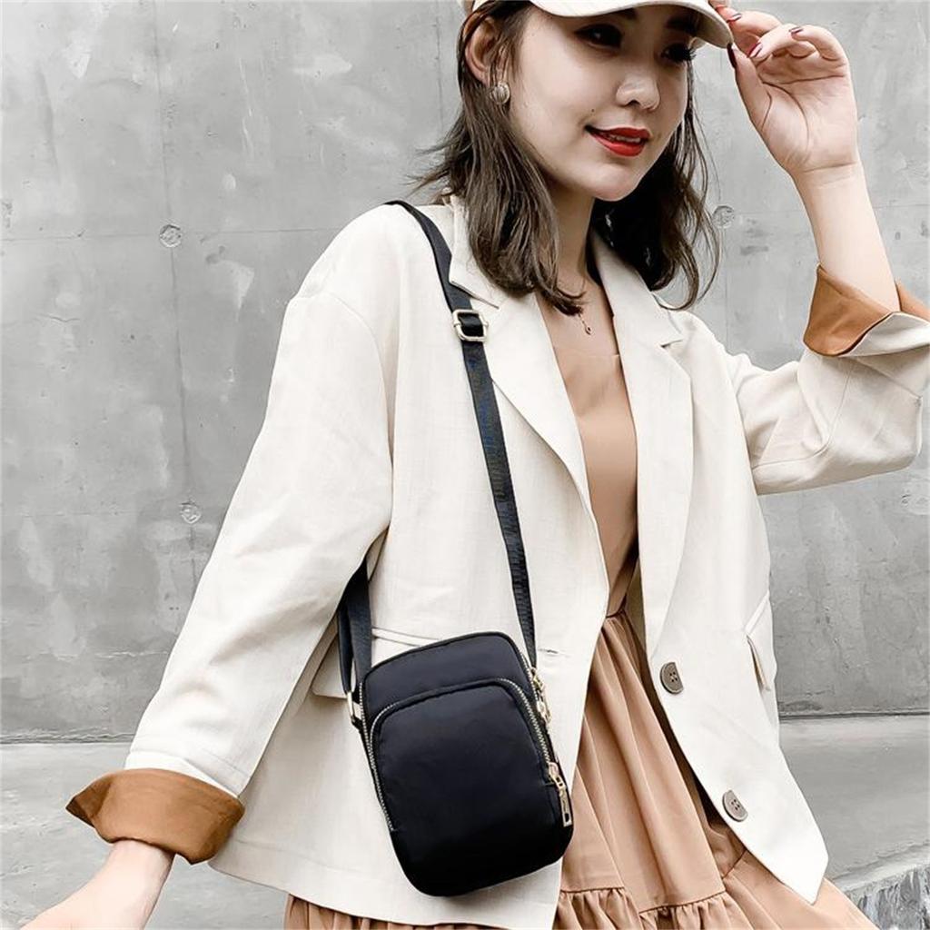 Women's Casual One-shoulder Mobile Phone Bag Lightweight Crossbody Small Bag Waterproof Nylon Coin Purse