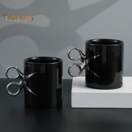 Scissor Handle Ceramic Cup 350ml Novelty Barber Hairdresser Tea Coffee Mug Gift Colorful Glaze Crafts Cup