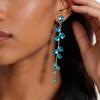Zirconia Water Drop Tassel Earrings: Elegant High-End Fashion Studs with Silver Needle for Women
