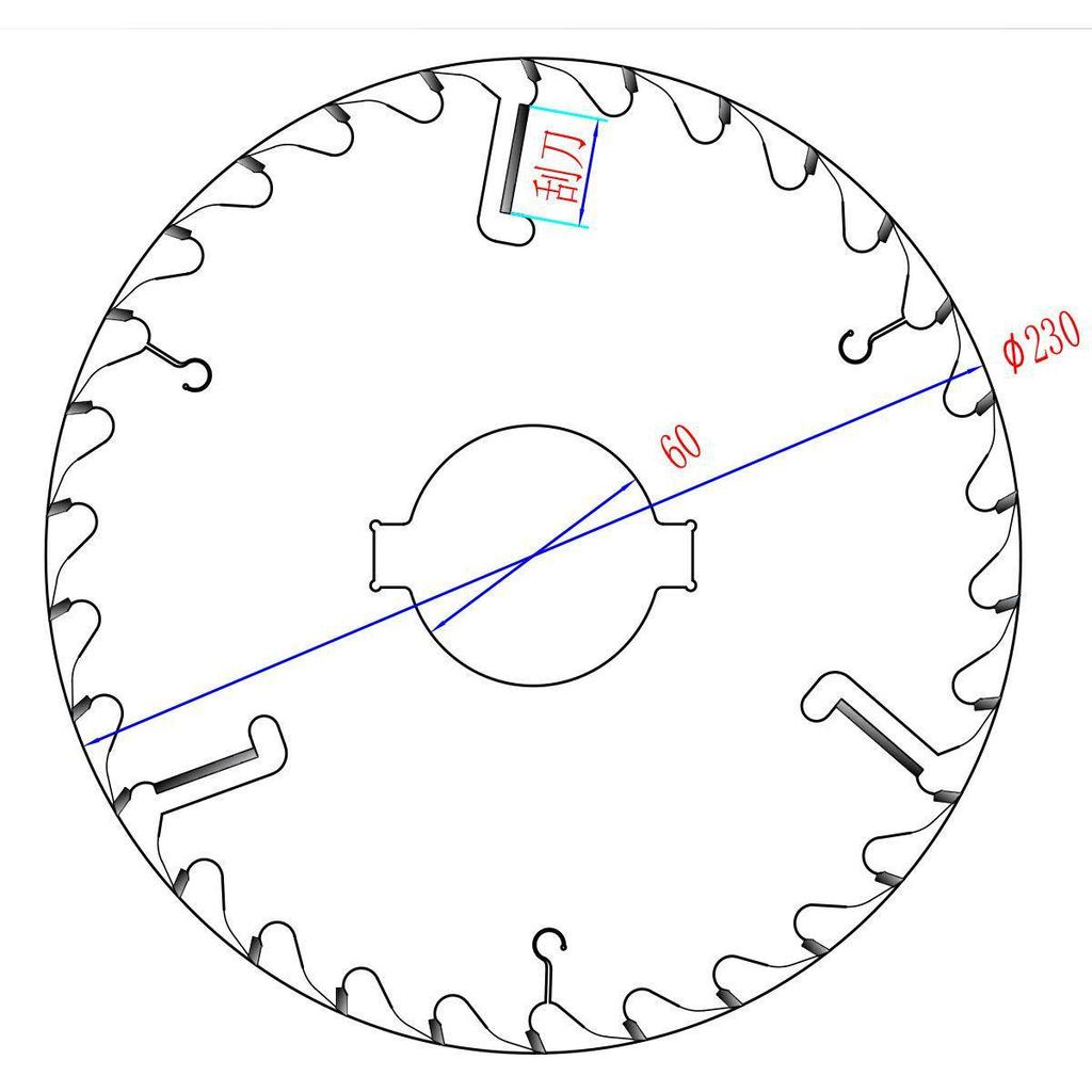 9-Zoll Importiertes Hartmetall-Mehrklingen-Holzbearbeitungs-Schaber-Sägeblatt - Extra Dick